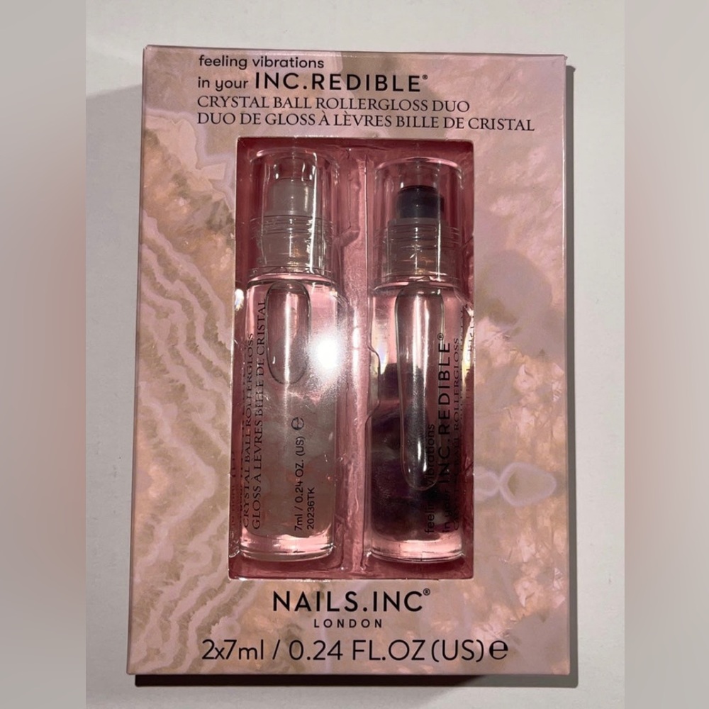 Amethyst and Rose Quartz ~ Crystal Ball Rollergloss Duo BNIB